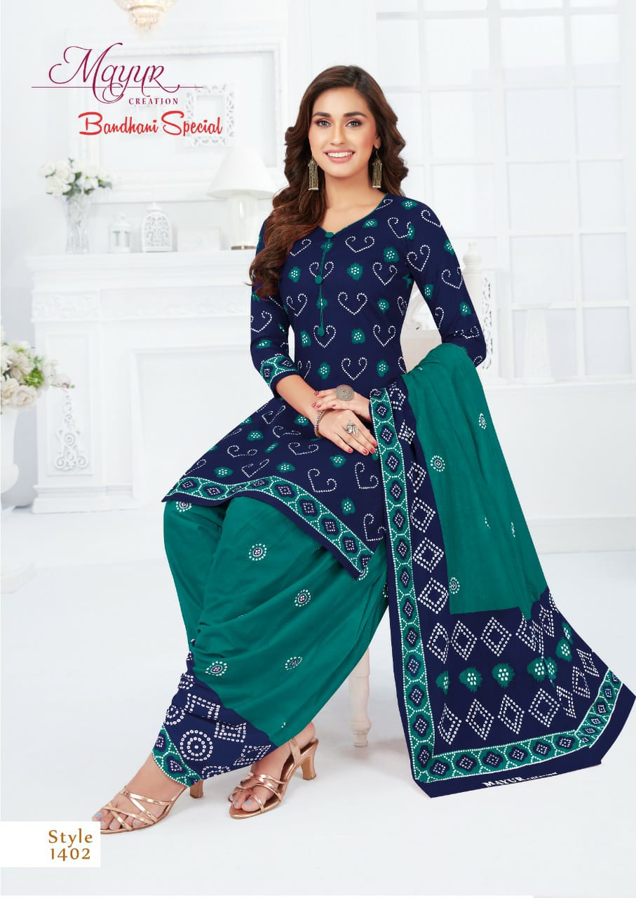 Mayur Bandhani Special 14 Cotton Printed Casual Daily Wear Dress Material Collection